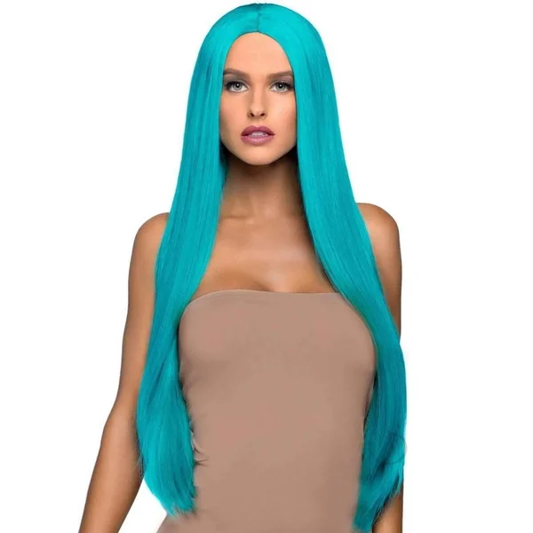 Leg Avenue Long Straight 33 Center Part Wig - OS - Turquoise