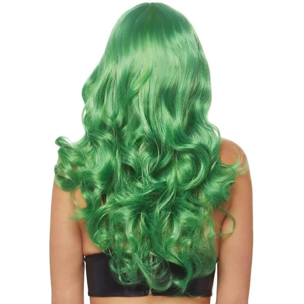 Leg Avenue Misfit Long Wavy Bang Wig – OS – Green