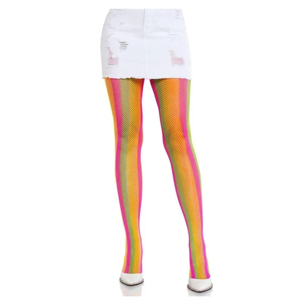 Leg Avenue Neon Rainbow Striped Tights