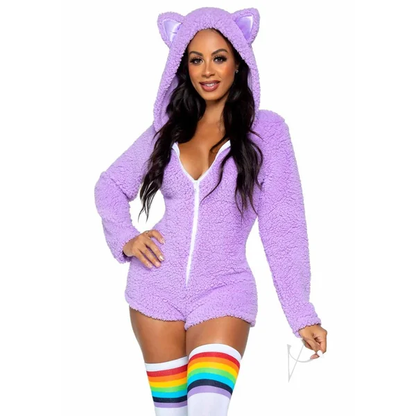Leg Avenue Sexy Clothing Cuddle Kitty Romper Lavender