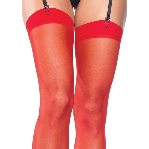 Leg Avenue Sheer Stocking Thigh High – OS – Red