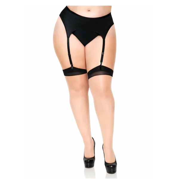 Leg Avenue - Two Toned Lycra Sheer Thigh High With Backseam And Cuban Heel