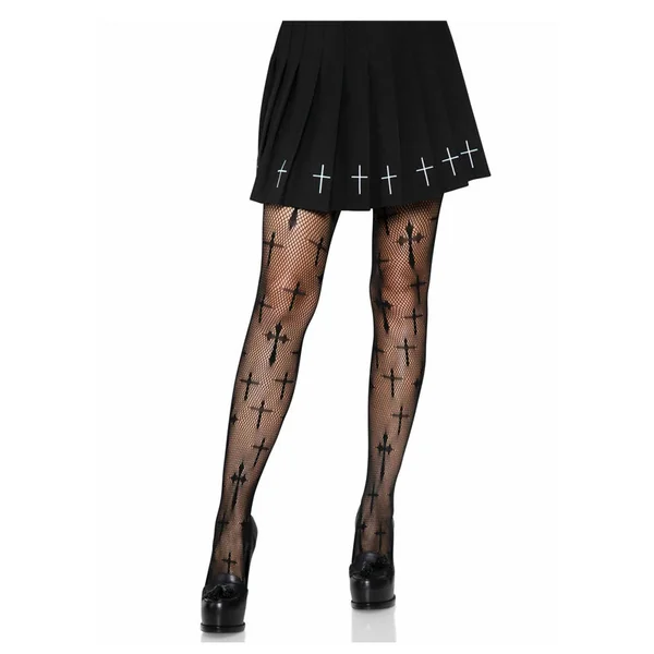 Leg Avenue - Worship Me Cross Net Tights