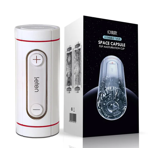 Leten Space Capsule Flip Dual Holes Manual Masturbation Cup
