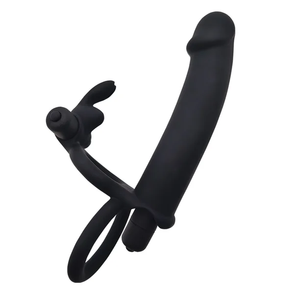 Leto Duet Vibrating DP Cock & Ball Ring Dildo