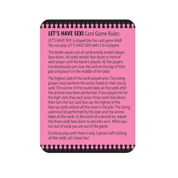 Lets Have Sex Card Game