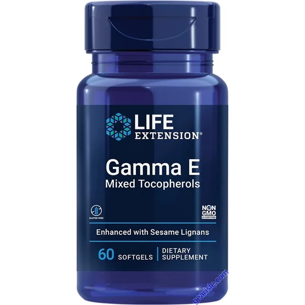 Life Extension 60 Softgels Gamma E Mixed Tocopherols Sesame Lignans