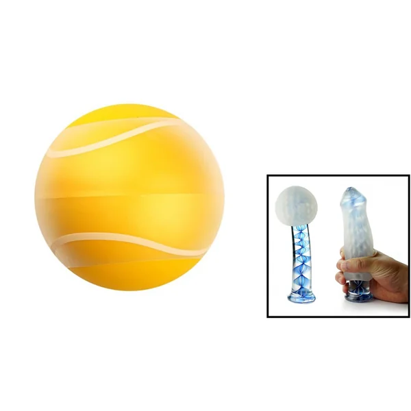 Linx Ace Stroker Ball Masturbation Sleeve Ribbed Textured Waterproof Yellow