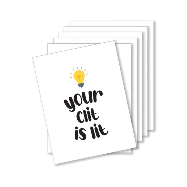 Lit Clit Naughty Greeting Card - Pack Of 6