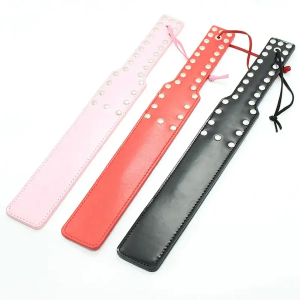Long Leather Paddle with Rivet Handles