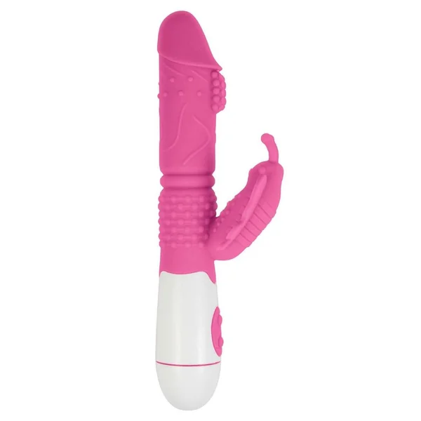 Lotus Sensual Massager #4 Silicone Rabbit Vibrator – Pink/White