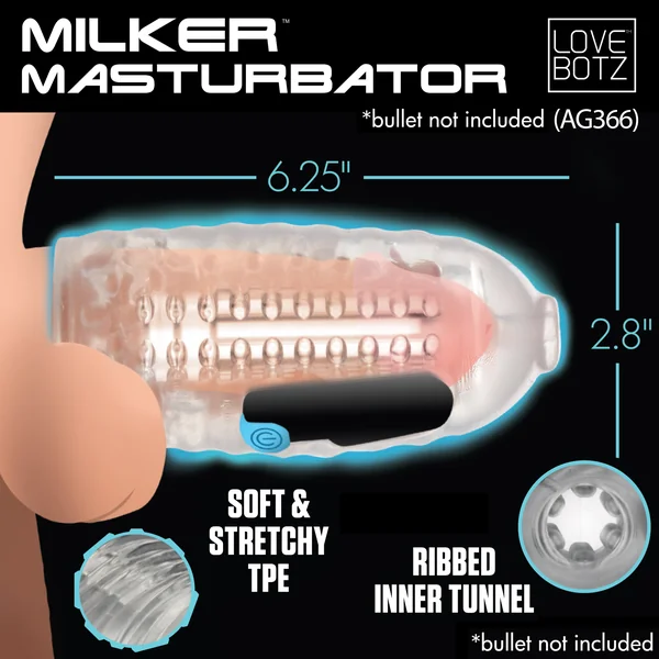 LoveBotz Milker Replacement Masturbator - Clear
