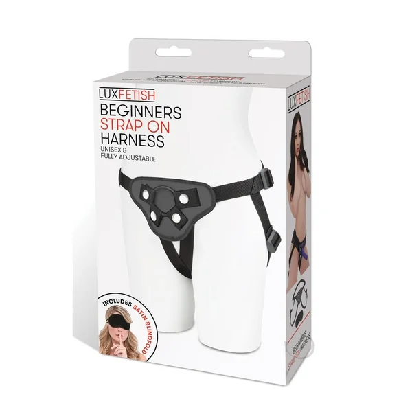 Lux Fetish Beginners Strap-On Harness Adjustable - Black