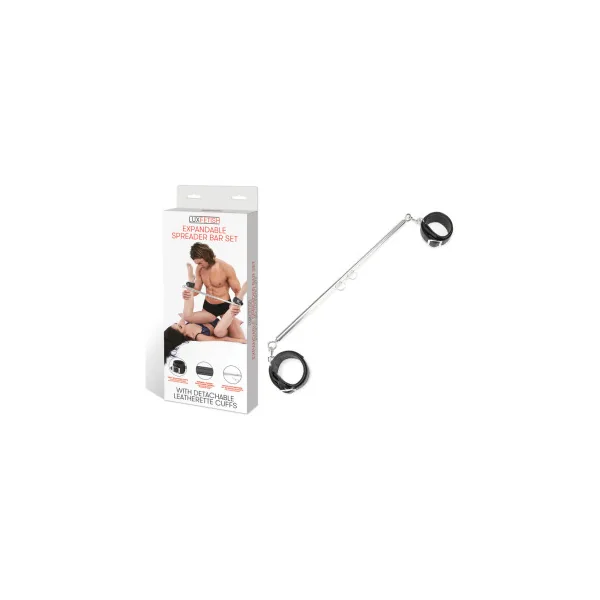Lux Fetish Expandable Spreader Bar Set with Detachable Leatherette Cuffs
