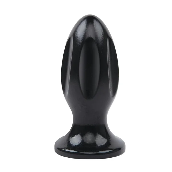 Lux Fetish Grooved Butt Plug 5in – Black