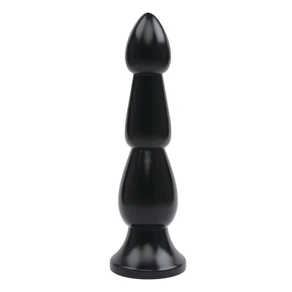 Lux Fetish Ribbed Butt Plug 9in – Black