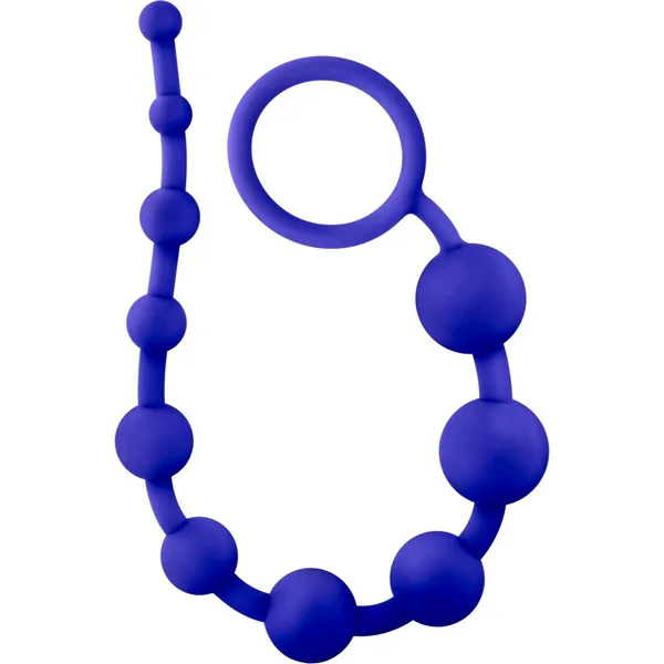 Luxe Silicone 10 Anal Beads – Indigo