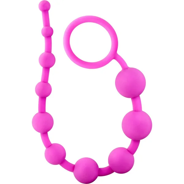 Luxe Silicone 10 Anal Beads – Pink