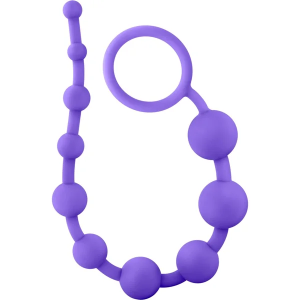 Luxe Silicone 10 Anal Beads – Purple