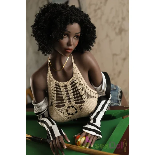 Luxury Black Girl Sexdoll C37 Head Galaxy Love Doll 158cm/5.18ft H Cup Huge Breast Sex Dolls Afro Hairstyle Gel-filled Breast Standing Feet Fuck Dolls【In USA Stock】