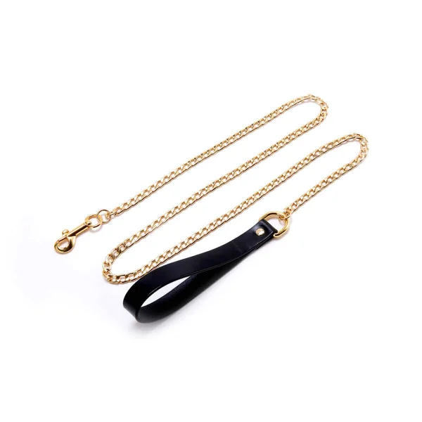 Luxury Chain Leash with Italian Leather Handle from UPKO