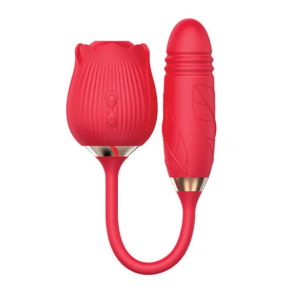 Luxury Vibrators: Wild Rose Suction Thruster Red