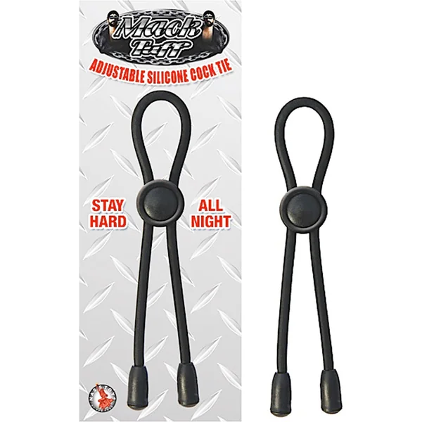 Mack Tuff Adjustable Silicone Cock Tie (Black) Lasso/Bolo