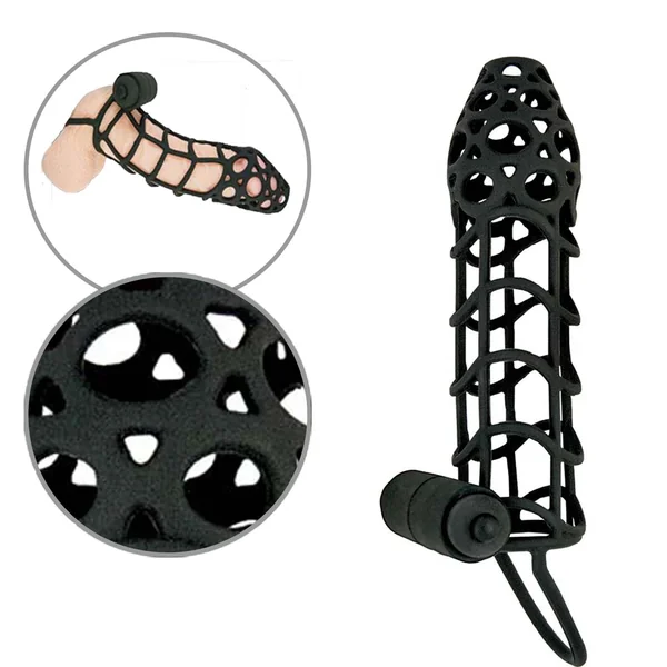 Mack Tuff Vibrating Silicone Cockcage Waterproof Black