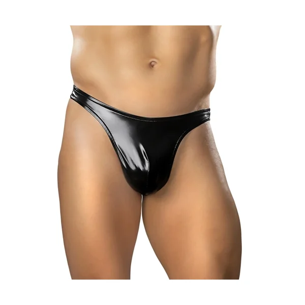 Male Power Rubber Classic Thong Black