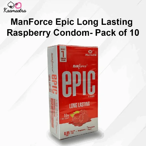 ManForce Epic Long Lasting Raspberry Condom Pack of 10