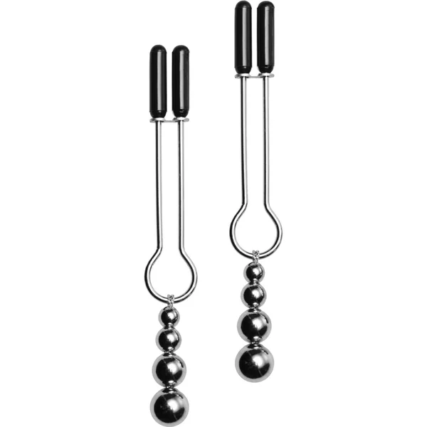 Master Series Adorn Triple Bead Nipple Clamp Set – Black