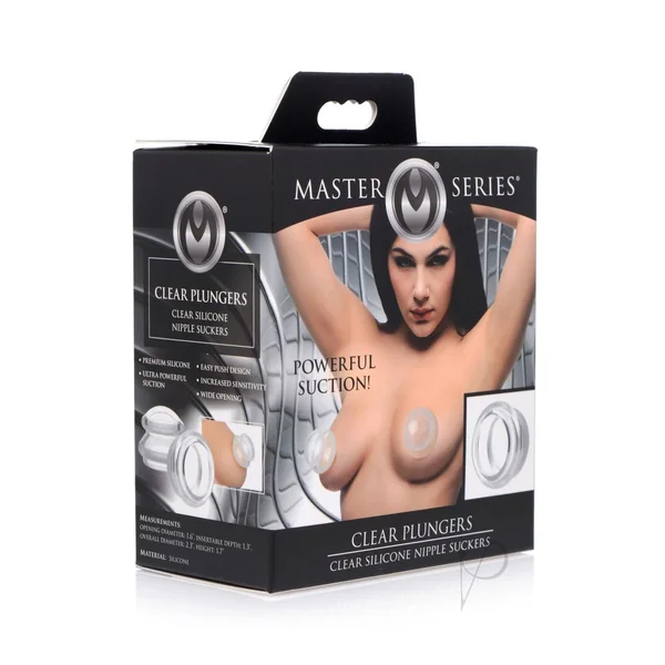 Master Series Clear Plungers Silicone Nipple Suckers - Large - Clear