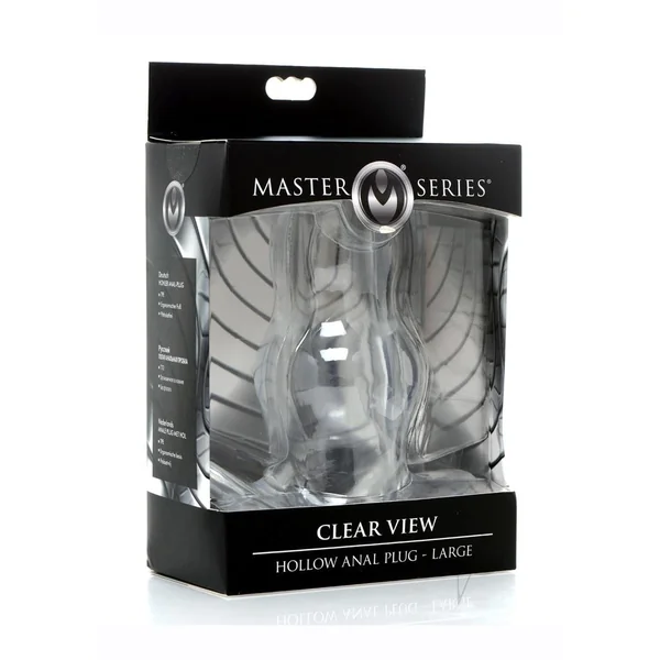 Master Series Clear View Hollow Anal Plug - Large