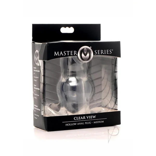Master Series Clear View Hollow Anal Plug - Medium