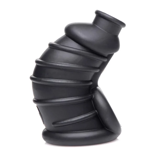 Master Series Dark Chamber Silicone Chastity Cage – Black