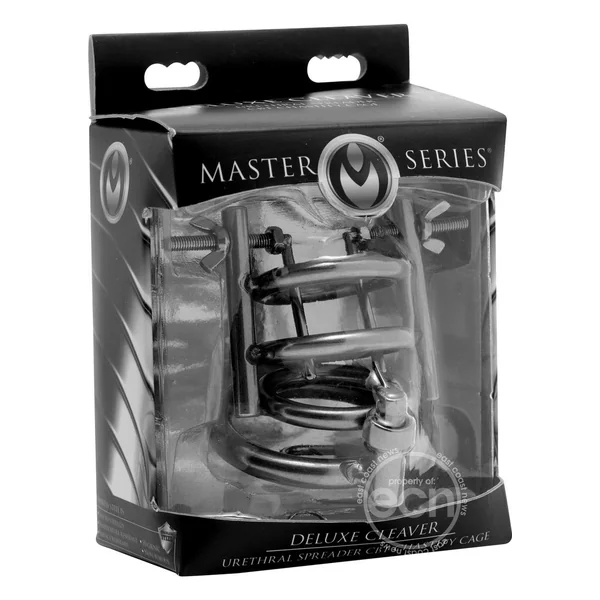 Master Series Deluxe Cleaver Urethral Spreader CBT Chastity Cage