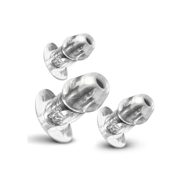 Master Series Dicked Hollow Anal Plug Set (3 Piece) – Clear