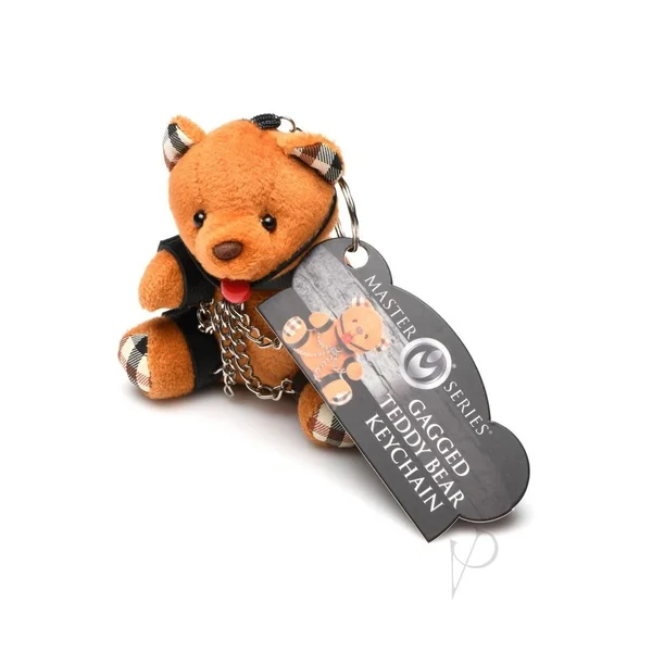 Master Series Gagged Teddy Bear Keychain - Burnt Orange