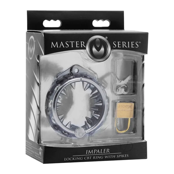 Master Series Impaler Locking CBT Ring with Spikes - Silver
