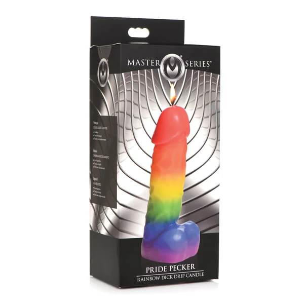 Master Series Pride Pecker Dick Drip Candle - Rainbow