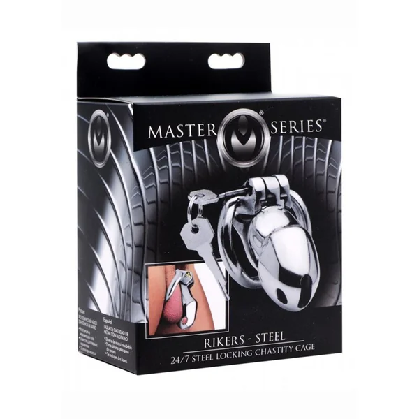 Master Series Rikers 24-7 Stainless Steel Locking Chastity Cage