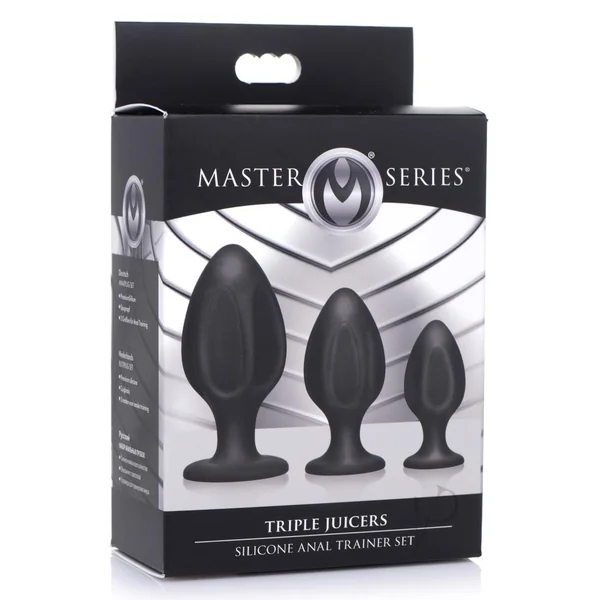 Master Series Triple Juicers Silicone Anal Trainer Set (3 piece) - Black