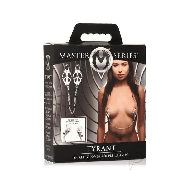 Master Series Tyrant Spiked Clover Nipple Clamps - Silver