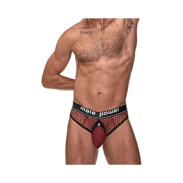 Men’s Clothing: Cock Pit Fishnet Cock Ring Thong Red