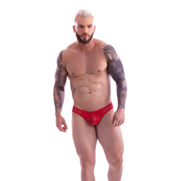 Midnight Mens Red Lace Panty