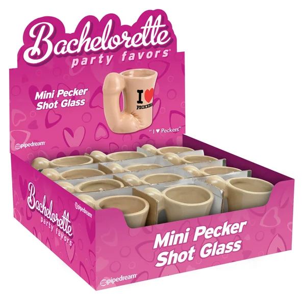 Mini Pecker Shot Glass Display - 12 Piece