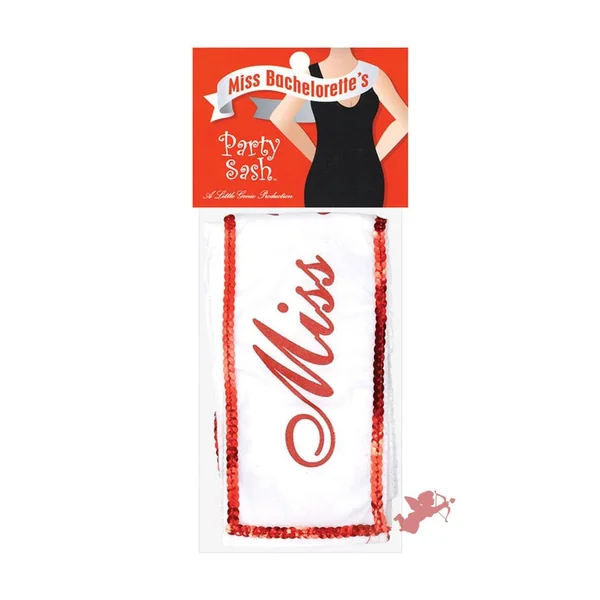 Miss Bachelorette Party Sash - White