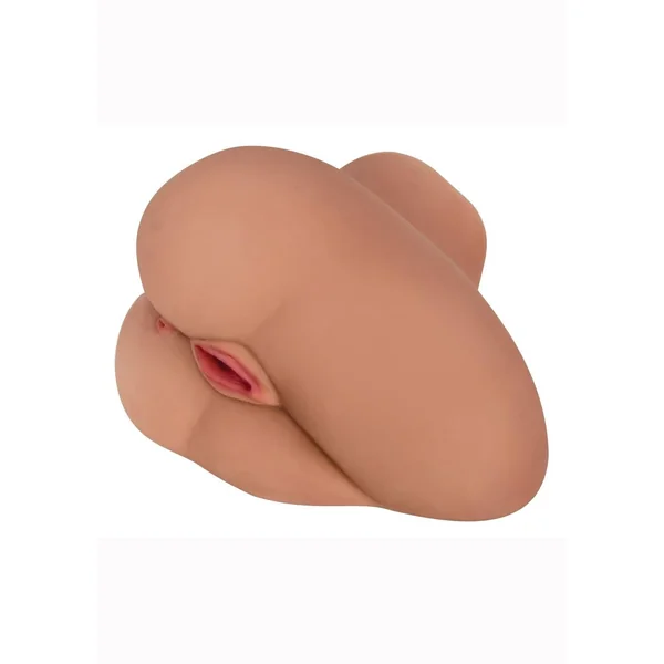 Mistress Alexis Vibrating BioSkin Sidesaddle Stroker – Pussy and Ass – Caramel