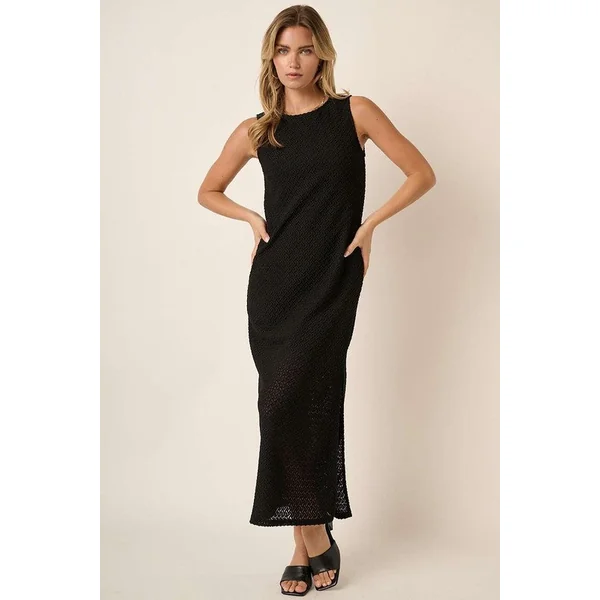 Mittoshop Side Slit Round Neck Sleeveless Dress