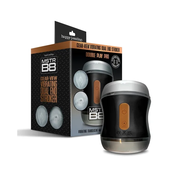 MSTR B8 Double Play Pro Vibrating Clear-View Dual End Stroker